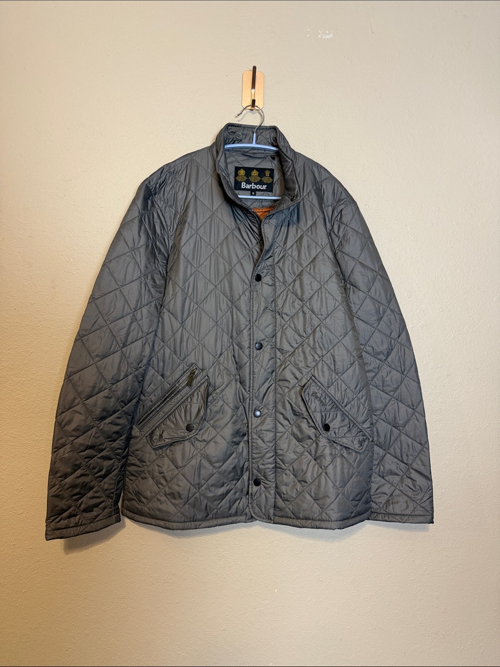 Barbour Flyweight Chelsea Quilted Jacket in Olive Size Medium - Picture 3 of 8